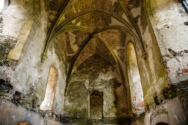 Interior Palácio Real Castelo Gótico Medieval Bezdez Ruína Pedra Cinzenta — Fotografia de Stock