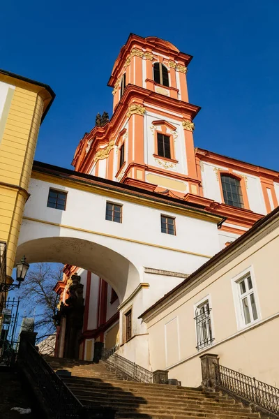 View Jesuit Stairs Jesuit College Baroque Red White Church Annunciation — Stock Photo, Image