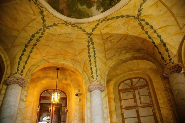 Wnętrze Zamku Rococo Barokowa Sala Terrena Lub Włoska Sala Parterowa — Zdjęcie stockowe