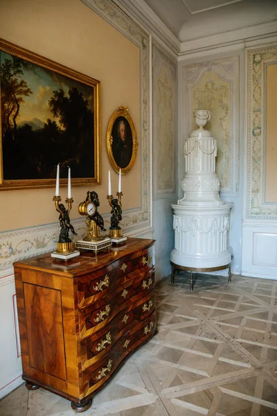 Krasny Dvur Chateau Boemia Settentrionale Repubblica Ceca Giugno 2021 Interno — Foto Stock