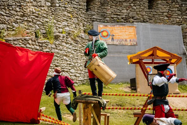 Burg Landstejn Südböhmen Tschechien Juli 2021 Mittelalterliches Sommermarktfest Historische Aufführung — Stockfoto