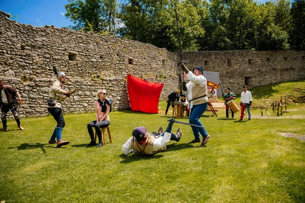 Burg Landstejn Südböhmen Tschechien Juli 2021 Mittelalterliches Sommermarktfest Historische Aufführung — Stockfoto