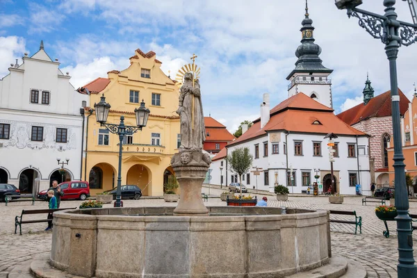 Pelhrimov República Checa Julio 2021 Fuente Con Estatua San Jakub — Foto de Stock