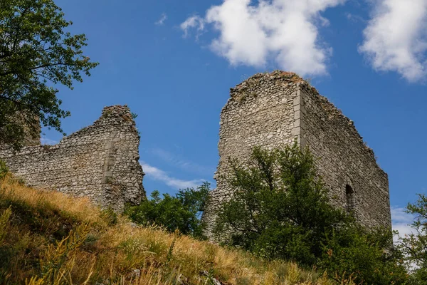 Klentnice Morávia Sul República Checa Julho 2021 Ruínas Castelo Medieval — Fotografia de Stock