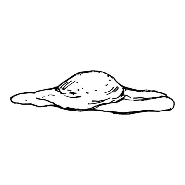 Düşük profilli ve yumuşak kenarlı mozzarella erimesinin vektör çizimi. Düz çizgi çalışması peynir temaları, sıcak yemekler, pizza malzemeleri, malzeme setleri ve yemek tarifleri için uygun hale getiriyor..