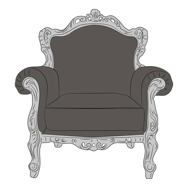 Fauteuil bois classique — Image vectorielle