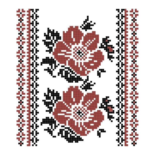 Flores de bordado ucraniano — Archivo Imágenes Vectoriales