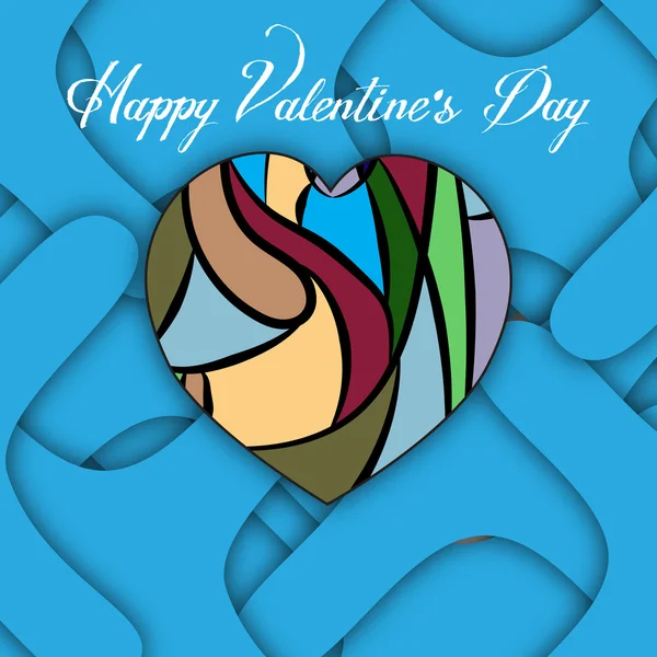 Feliz día de San Valentín plantilla de tarjeta de felicitación — Vector de stock