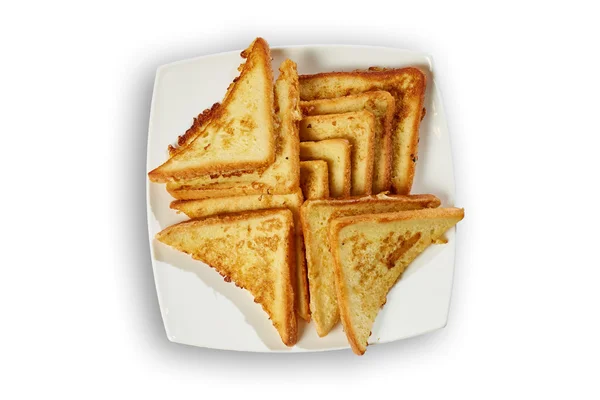 Toast on dish isolated — Stock Photo, Image