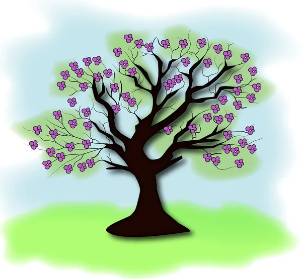 Primavera albero di bellezza — Vettoriale Stock