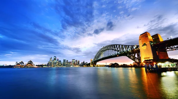 Sydney Harbor Panorama za soumraku — Stock fotografie