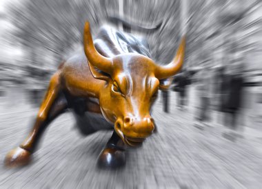 New York City Wall Street boğa heykeli şarj