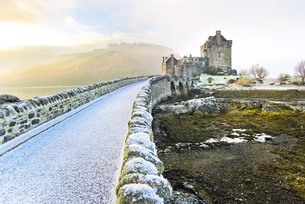 Eilean Donan Castle w zimie. — Zdjęcie stockowe