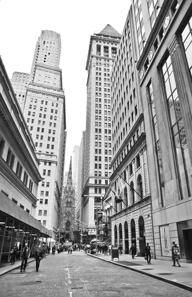 Il quartiere finanziario di Wall Street a New York — Foto Stock