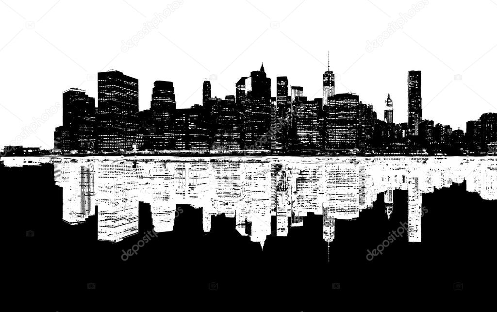 Silhouette of New York skyline.