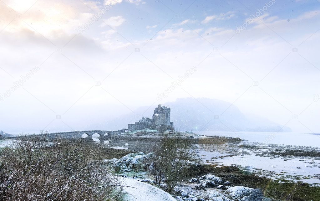 Eilean Donan Castle in winter.