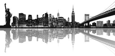 New York skyline silüeti.