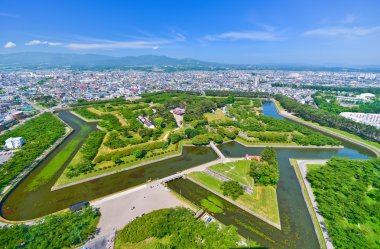 Goryokaku Park, nerede bir yıldız kale 1855 yılında Hakodate, Hokkaido, Japonya'nın inşa edilmiştir.