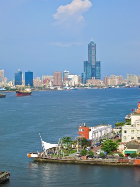 Kaohsiung, Tayvan, Kaohsiung limanının görünümü.