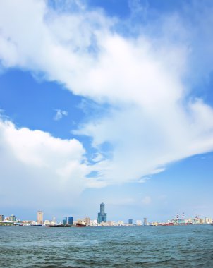 Kaohsiung, Tayvan, Kaohsiung limanının görünümü.