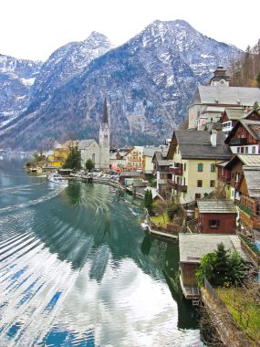 Alpler, Avusturya hallstatt köyünün Panorama