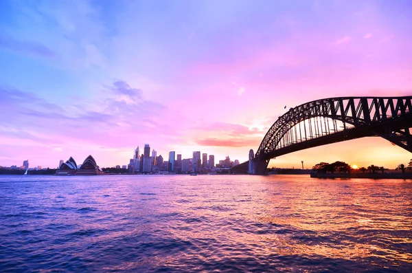 Panorama du port de Sydney au crépuscule — Photo