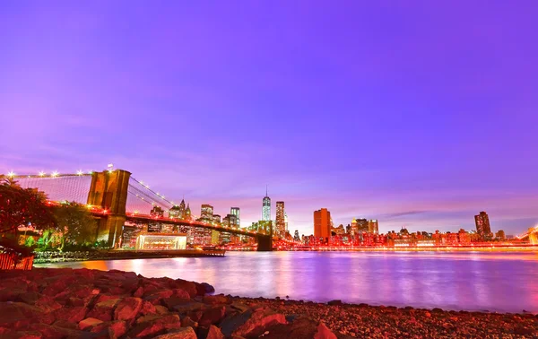 Panorama de Nova York no crepúsculo — Fotografia de Stock