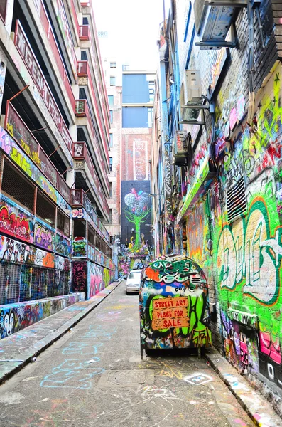 View of colorful graffiti artwork in Melbourne — Stock Photo, Image