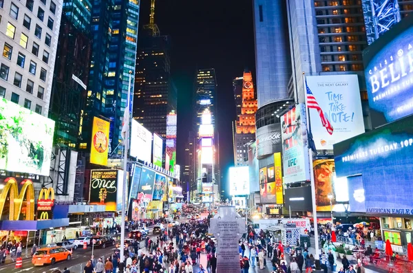 Times Square la nuit à New York — Photo