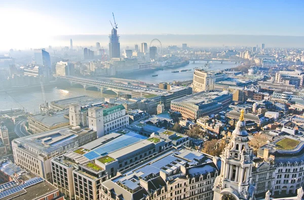 View of London city center from St Paul 's Cathedral — стоковое фото