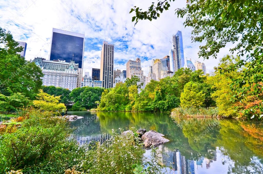 View of Central Park in New York City in autumn