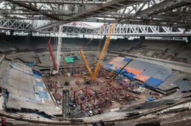 Bir stadyum inşaatı 2018 Dünya Kupası