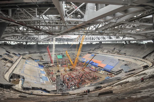 Construção de um estádio para a Copa do Mundo 2018 — Fotografia de Stock