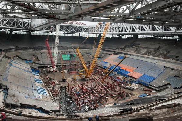 Construção de um estádio para a Copa do Mundo 2018 — Fotografia de Stock