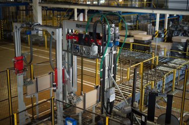 Üstten Görünüm üretim hatları forof bira için. Bira üretim p