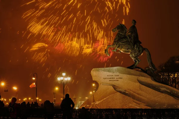 Bronze Horseman Monument Emperor Peter Senate Square Petersburg Rossi Erected — Stock Photo, Image