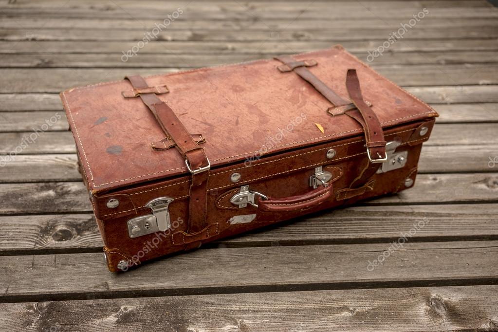 antique leather suitcase