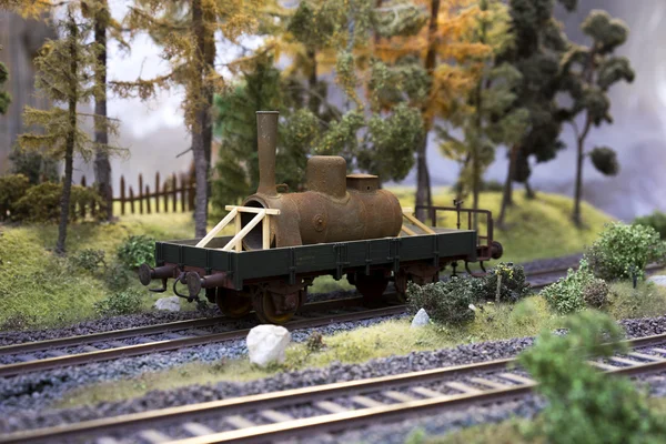 Modelo de vagón ferroviario con carga — Foto de Stock
