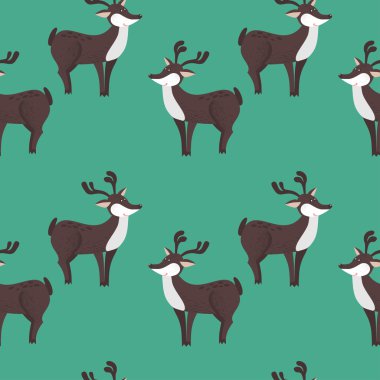 karikatür dekoratif geyik dikişsiz desen arka plan