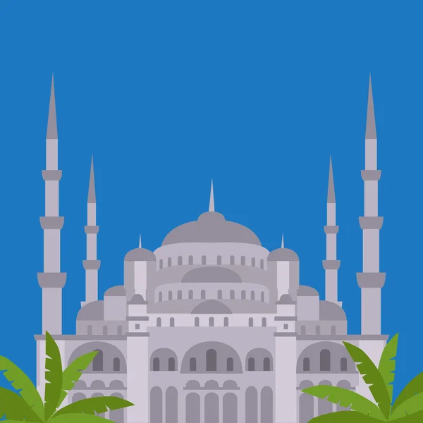 The Blue Mosque, Sultanahmet Camii, Istanbul, Turkey, middle east islamic architecture — Stock Vector