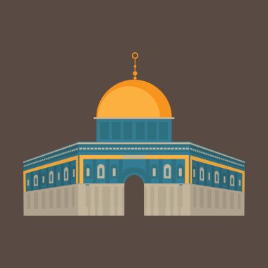 Al-Aqsa Mosque in Jerusalem, Israel. Dome of the rock. Religios architecture. clipart