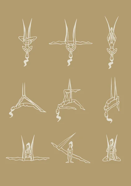 Pose yoga anti-gravité — Image vectorielle