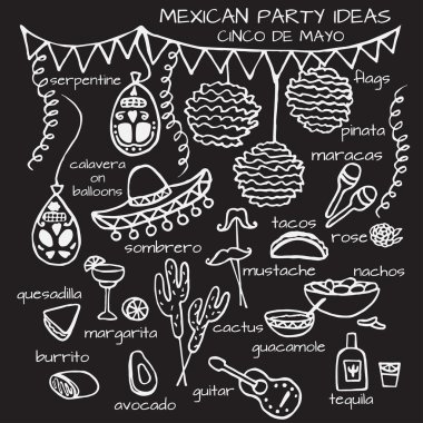 Meksika partisi fikirler, cinco de mayo öğeleri