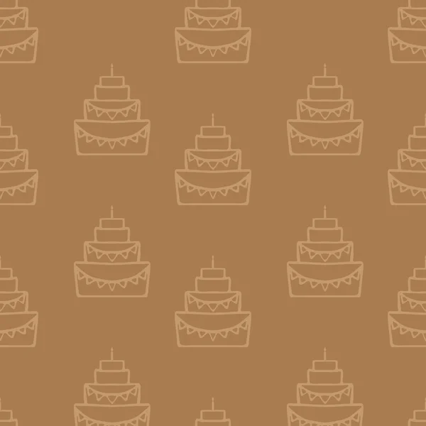 Välsmakande födelsedag kaka seamless mönster — Stock vektor