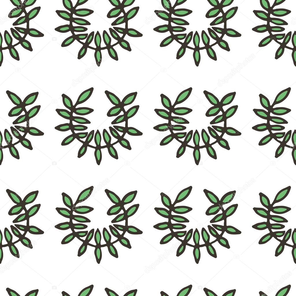 doodle greek ancient wreath seamless pattern