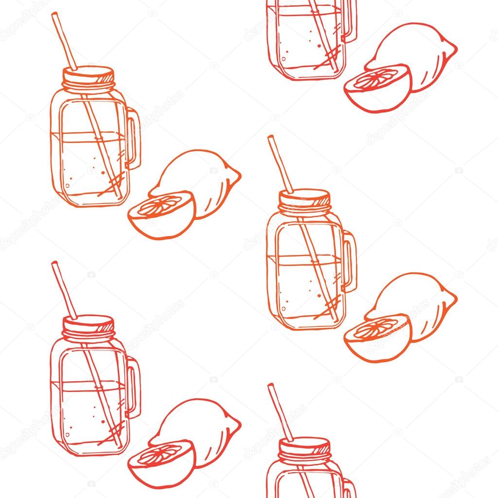 illustration of drinking jar