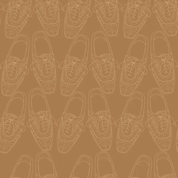 Zapatos xfords, doodle hipster encaje-Ups zapatos patrón sin costuras — Vector de stock