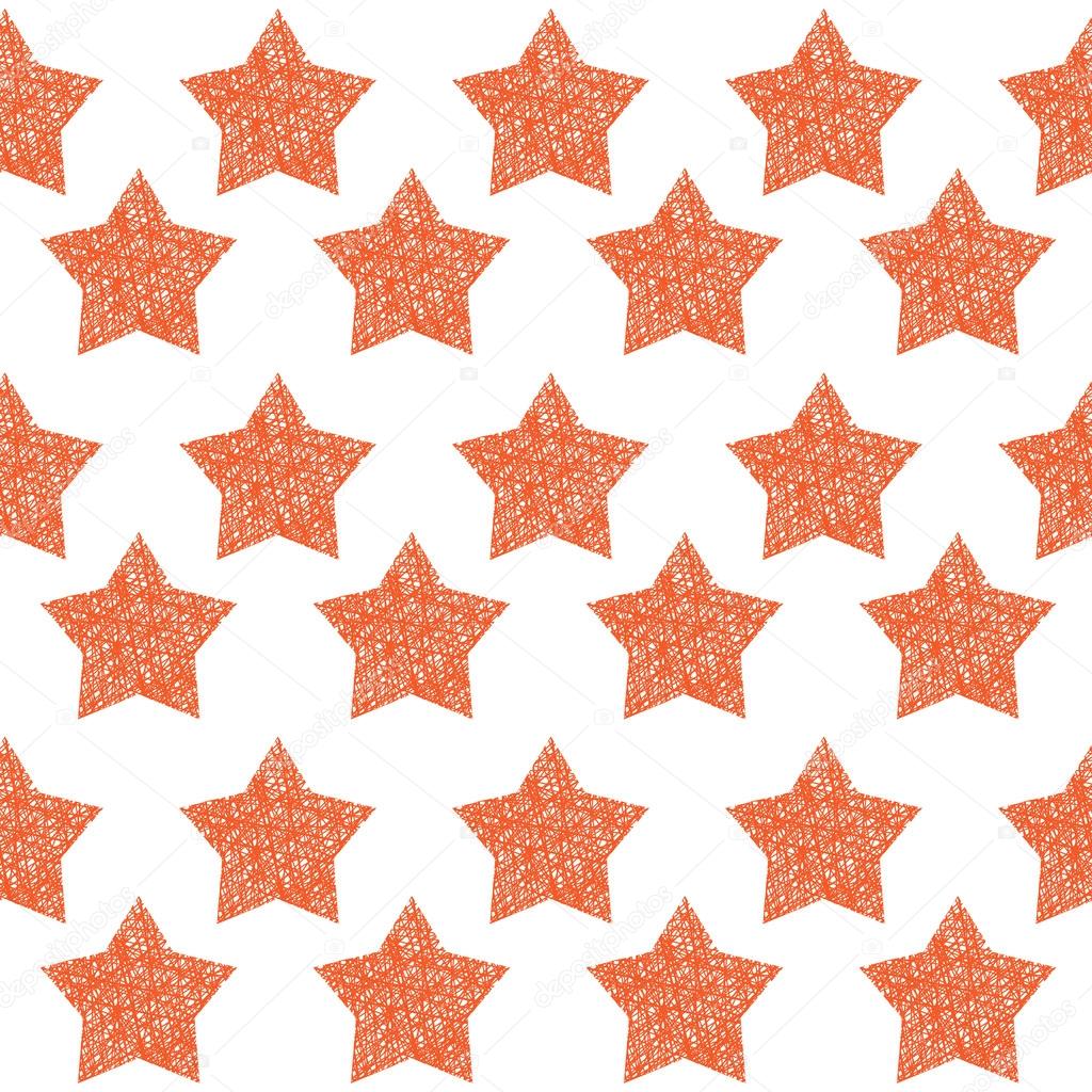 handmade wicker star, outline wireframe star decoration  seamless pattern