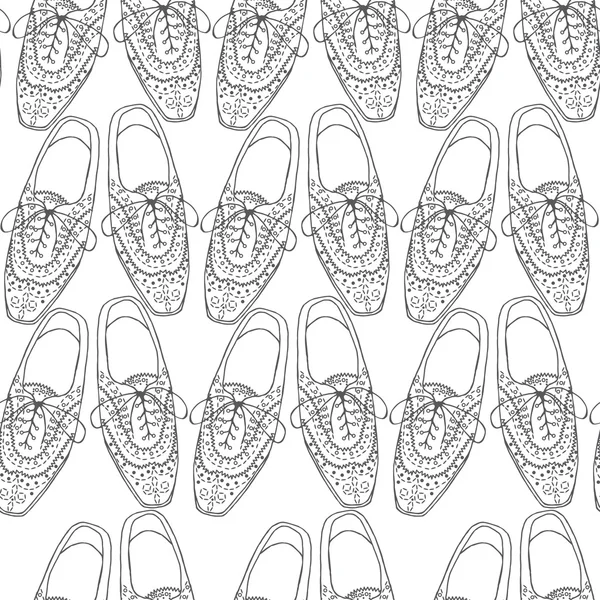 Illustrazione di scarpe oxford, scarpe doodle hipster lace-up , — Vettoriale Stock