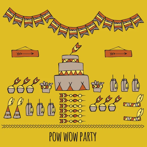 Pow wow. Partido indio — Archivo Imágenes Vectoriales